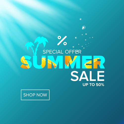 Special offere sale summer poster vector 04