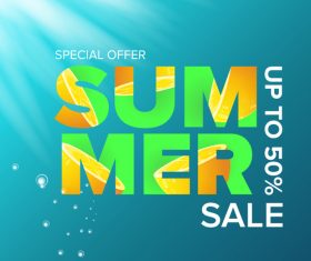 Special offere sale summer poster vector 07