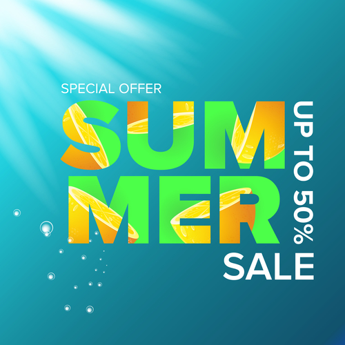 Special offere sale summer poster vector 07