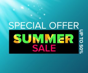 Special offere sale summer poster vector 08