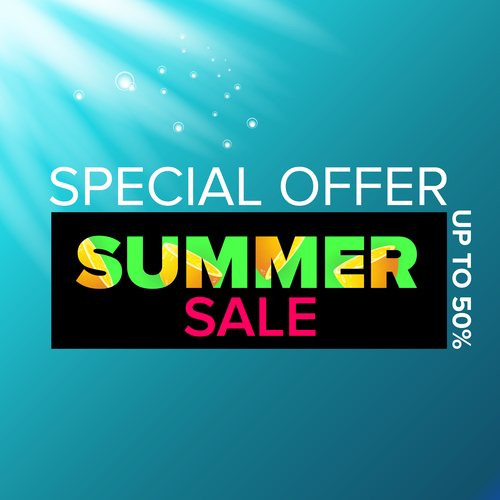 Special offere sale summer poster vector 08