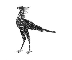 Spiral pattern birds design vector 04