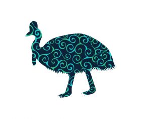 Spiral pattern birds design vector 05