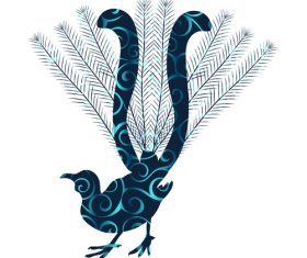 Spiral pattern birds design vector 07