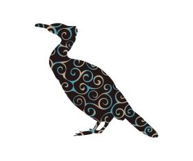 Spiral pattern birds design vector 08