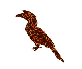 Spiral pattern birds design vector 09