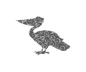 Spiral pattern birds design vector 11