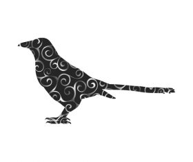 Spiral pattern birds design vector 12