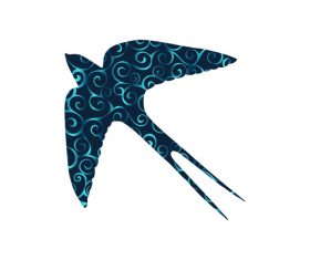 Spiral pattern birds design vector 13