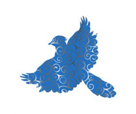Spiral pattern birds design vector 14