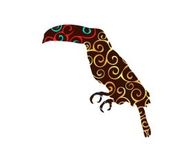 Spiral pattern birds design vector 16