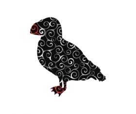 Spiral pattern birds design vector 19