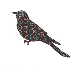 Spiral pattern birds design vector 21