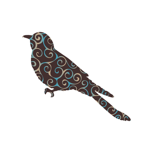 Spiral pattern birds design vector 21