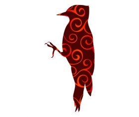 Spiral pattern birds design vector 22