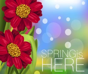 Spring fresh flower and blurs background vector 05