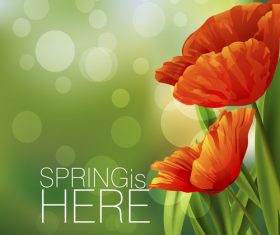 Spring fresh flower and blurs background vector 08