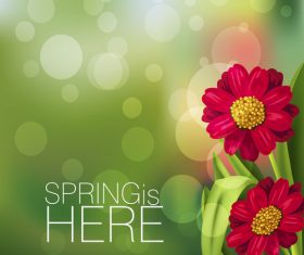 Spring fresh flower and blurs background vector 09