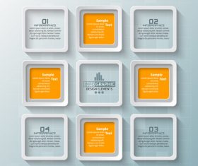 Square lattice infographic vector template