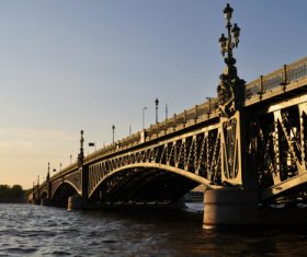 Steel Cross-sea Bridge Stock Photo