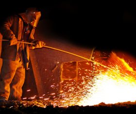 Steel workers Stock Photo