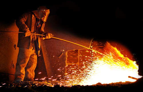 Steel workers Stock Photo