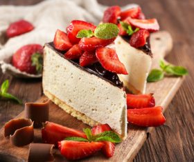 Strawberry Chocolate Cake Dessert Stock Photo