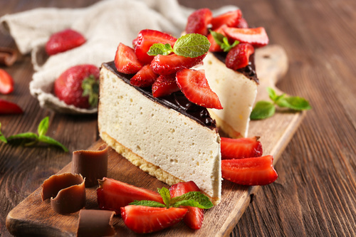 Strawberry Chocolate Cake Dessert Stock Photo