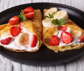 Strawberry pancake dessert Stock Photo 05