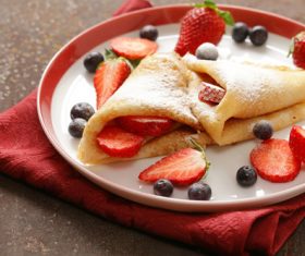 Strawberry pancake dessert Stock Photo 06