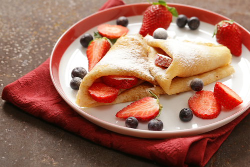 Strawberry pancake dessert Stock Photo 06