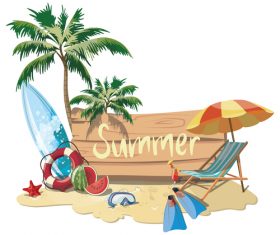 Summer diving travel vector