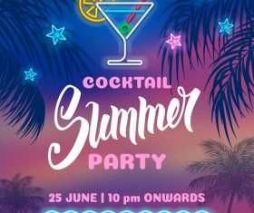 Summer night party vectors poster 01