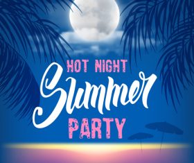 Summer night party vectors poster 02