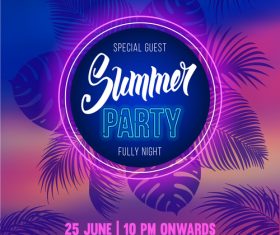 Summer night party vectors poster 03