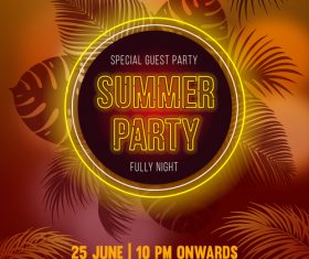 Summer night party vectors poster 04