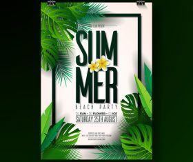 Summer party flyer template vectors