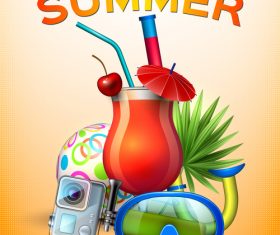 Summer poster cover template vector 01