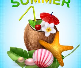Summer poster cover template vector 02