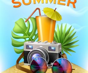 Summer poster cover template vector 03
