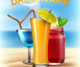 Summer poster cover template vector 04