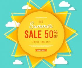 Summer sale background with cloud vector