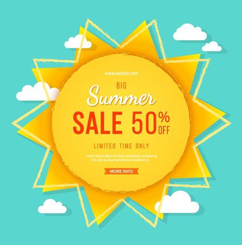 Summer sale background with cloud vector