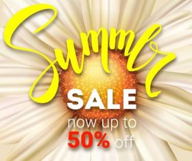 Summer sale background with sunflower vector