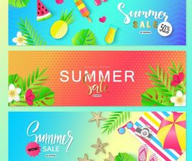 Summer sale banners template vector 01