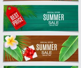 Summer sale banners template vector 02