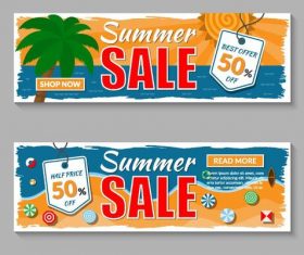 Summer sale banners template vector 03