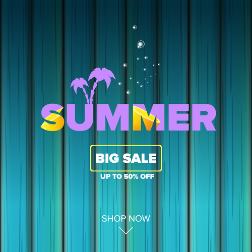 Summer sale poster with wooden background vector 01