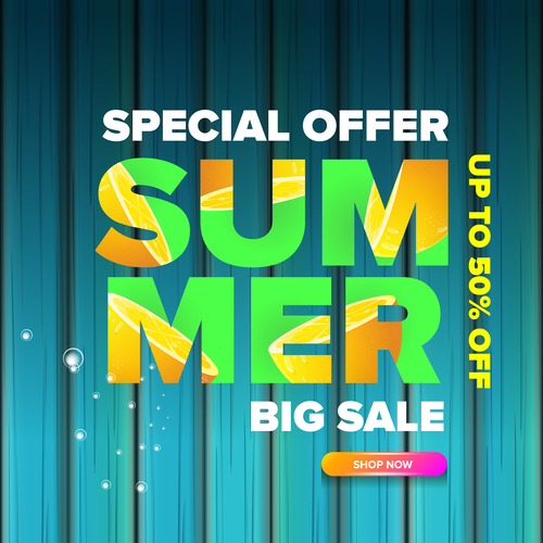 Summer sale poster with wooden background vector 04