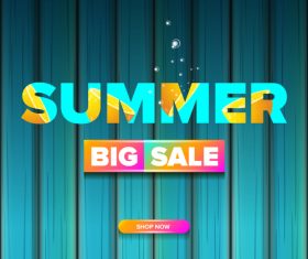 Summer sale poster with wooden background vector 05